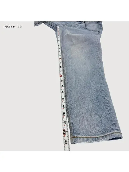 I Love Ugly Cropped 90s Denim Jeans Light Blue Wash Size S - Picture 8 of 9